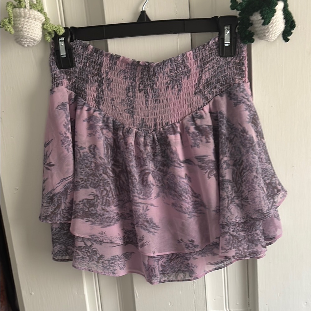 Elegant Pink and Gray Women's Skirt